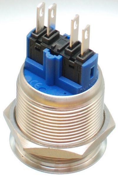 Кнопка антивандальная d25mm резьба 22mm h35mm 2 положения 4 контакта 74098-567 фото