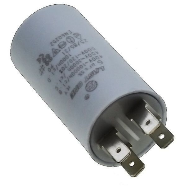 Конденсатор Last One 6 мкф клеми + гвинт HY2 CBB-60M (D30 / H57 мм) 27780-004 фото