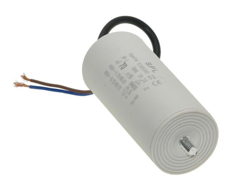 Конденсатор JYUL CBB-60L 70мкф - 450 VAC болт + провода (50*120 mm) 64592-169 фото