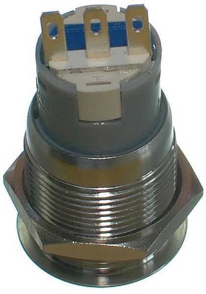 Перемикач антивандальный d22mm різьблення 19mm h39mm 2 положення 3 контакти індикація 70525-560 фото