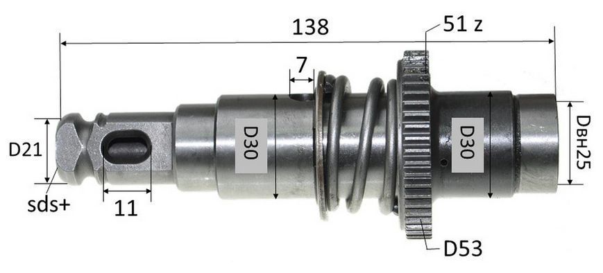 Ствол перфоратора Makita 2450 в зборі аналог 153365-0 70834-002 фото