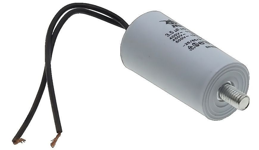 Конденсатор JYUL CBB-60L 3,5мкф - 450 VAC болт + провода (30*59 mm) 64573-150 фото
