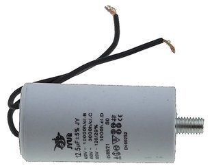 Конденсатор JYUL CBB-60L 12,5мкф &mdash; 450 VAC болт + дроти (35*69 mm) 85800-244 фото