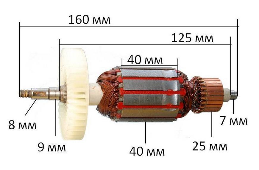 Якір болгарка Einhel 125/960( 160*40 шпонка 8мм різьблення) 99386-978 фото