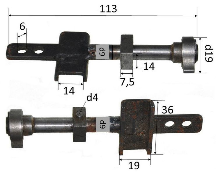 Шток лобзика D9 L120 рюмка 35.5*14 (элпром 100) 11827-083 фото