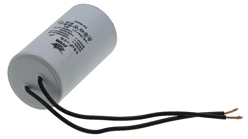 Конденсатор JYUL CBB-60L 15мкф - 450 VAC болт + дроту(40*73 mm) 85801-245 фото