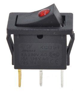 Тумблер 2 положения 3 контакта 15*21 mm светодиод 6A 00895-600 фото