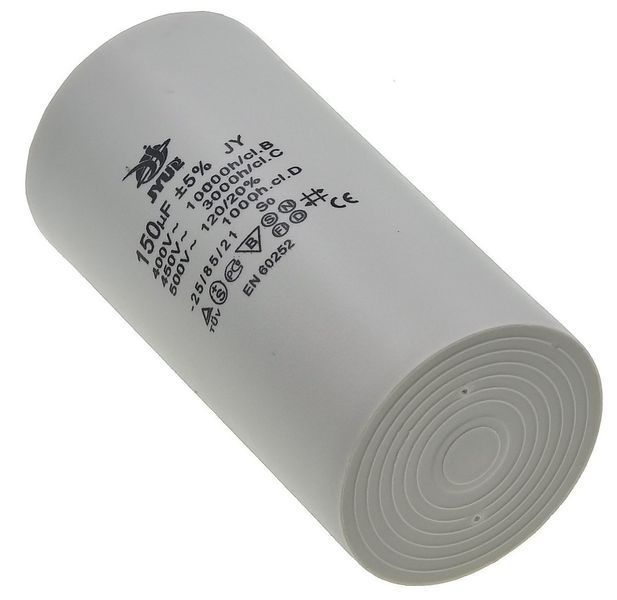 Конденсатор JYUL CBB-60H 150мкф - 450 VAC клеми(64*130 mm) 64567-144 фото