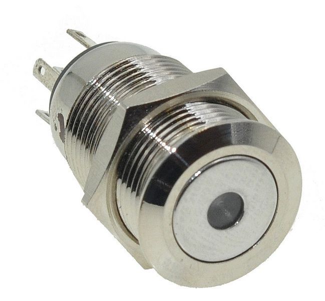 Кнопка антивандальна d18mm різь 16 mm h27mm 5 контактів індикація 63600-525 фото