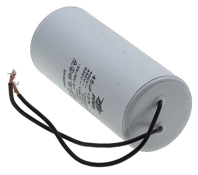 Конденсатор JYUL CBB-60L 45мкф &mdash; 450 VAC болт + дроти (50*110 mm) 64588-165 фото
