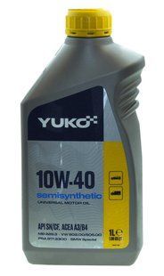 Олія YUKO SEMISYNTHETIC 10W-40 SAE API SN/CF 1 л каністра пластик 138457-261 фото