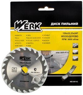 Пильний диск по дереву Werk 150X22.23, 24 зуб. - 1 шт 981832-027 фото