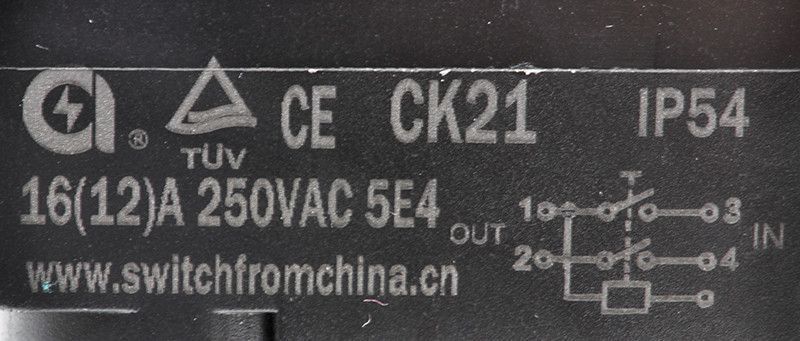 Кнопка бетономешалки 5 контактов 12A CK-21/5P 135036-1349 фото