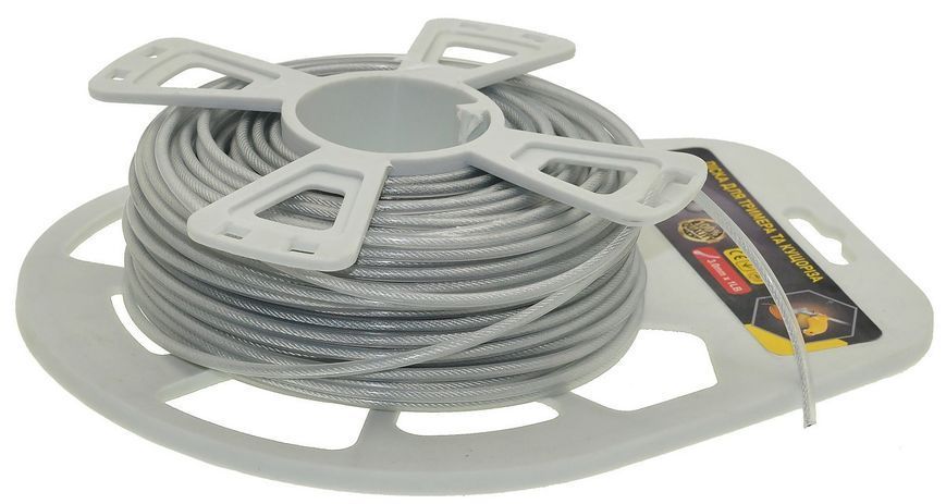 Леска косильная круг d3 мм 1 LB (35 м) с металлическим тросиком пластиковая упаковка 017524-530 фото