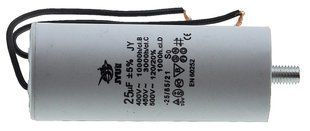 Конденсатор JYUL CBB-60L 25мкф - 450 VAC болт + провода (40*98 mm) 64584-161 фото