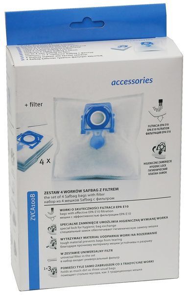 Комплект мішки 4шт + фільтр на пилосос Zelmer 49.4000 84*101 d40 55658-061 фото