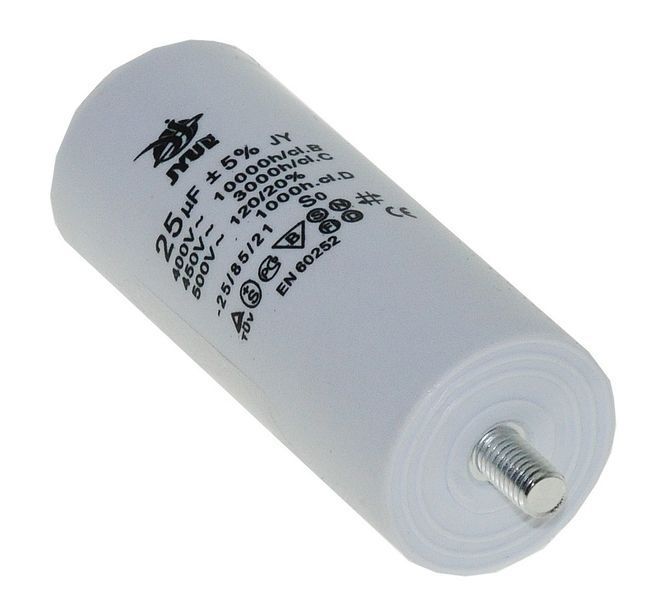 Конденсатор JYUL CBB-60M 25мкф - 450 VAC болт + клеми(40*96 mm) 64612-189 фото