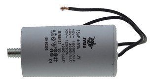 Конденсатор JYUL CBB-60L 18 мкф &mdash; 450 VAC болт + дроти (40*73 mm) 64582-159 фото