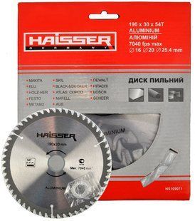 Пиляльний диск з алюмінію Haisser 190х30 54 зуби &mdash; 1 шт. 982101-018 фото