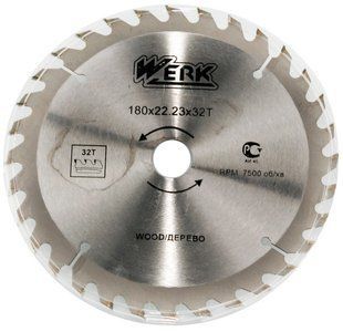 Пильный диск по дереву 180X22.23, 32 зуб. Werk WE109111 82821-030 фото