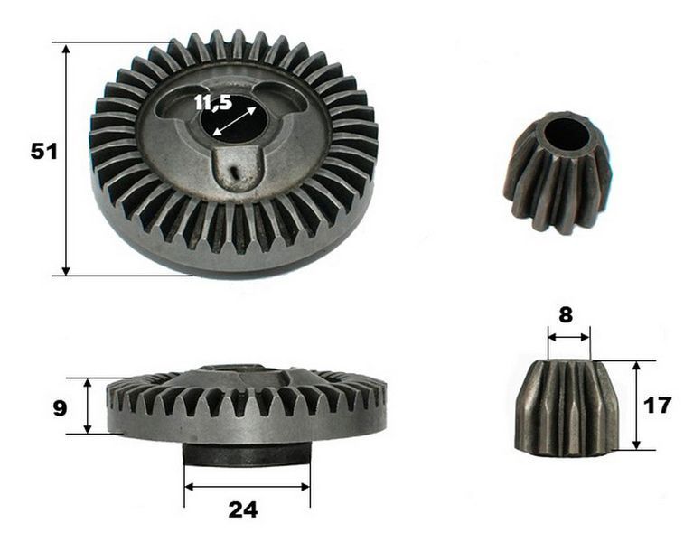 Пара Bosch 7-125(d1 11.5*51/d2 8*19/h2 17) 60831-4039 фото