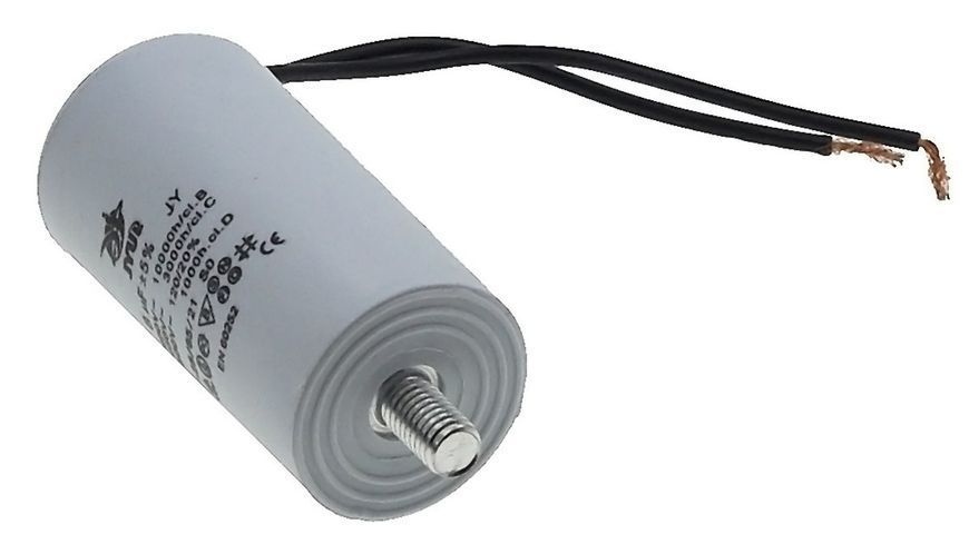Конденсатор JYUL CBB-60L 8 мкф &mdash; 450 VAC болт + дроти (35*69 mm) 64577-154 фото