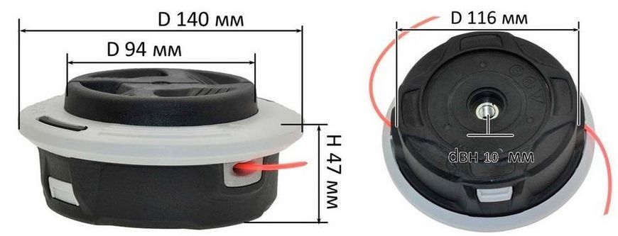 Шпуля триммера ST FS55, FS56, TL43, TL52 10х1,25, 10x1,0 VJ-PARTS 135425-326 фото