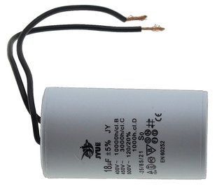 Конденсатор JYUL CBB-60 18мкф - 400 VAC дроту(40*72 mm) 64518-095 фото