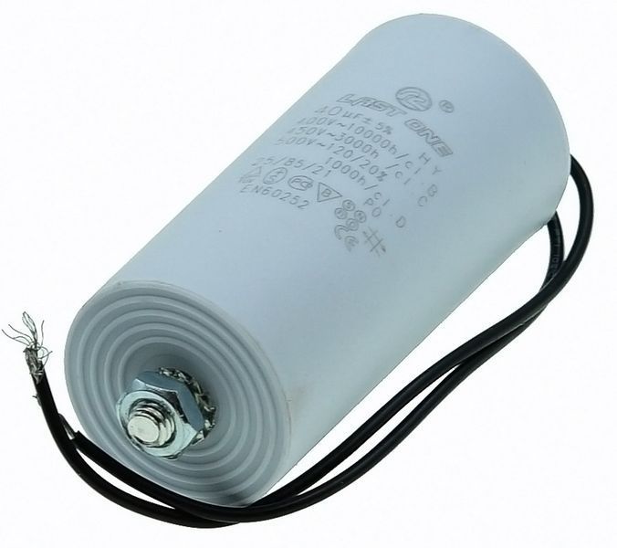 Конденсатор Last One 40мкф дроти + гвинт HY10 CBB - 60L(45*100мм) 33661-326 фото