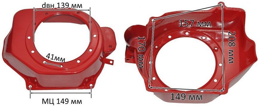 Корпус воздухозаборника двигателя генератора 168F тип 2 93592-474 фото
