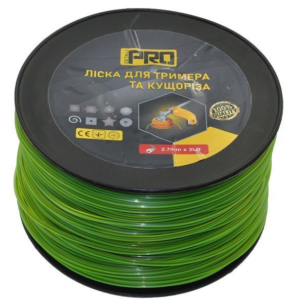 Ліска косильна квадрат d2.7 мм 3 LB (187 м) з кордом 39323-393 фото