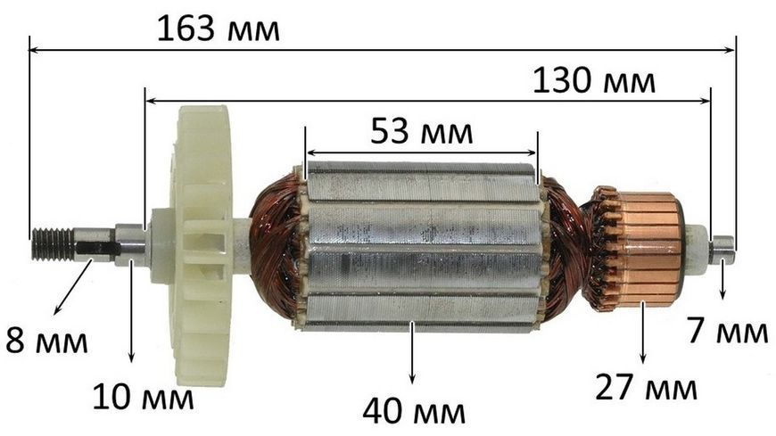 Якорь болгарка Craft 150 стар. (163*40 шпонка 8 резьба) 26506-111 фото
