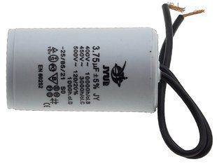 Конденсатор JYUL CBB-60 3,75мкф - 450 VAC провода (30*53 mm) 74957-081 фото