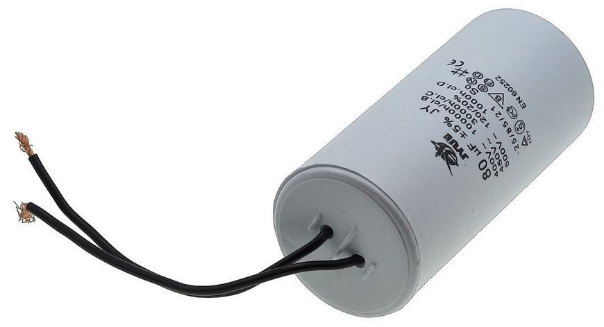Конденсатор JYUL CBB-60 80мкф - 450 VAC провода (55*120 mm) 64528-105 фото