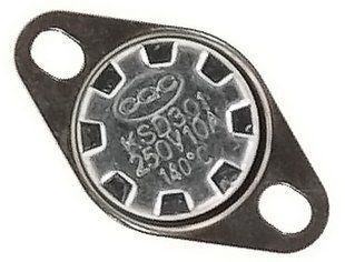Термореле KSD 301 (140*C 10A, 250V) с кнопкой для утюгов и обогревателей 244309-033 фото