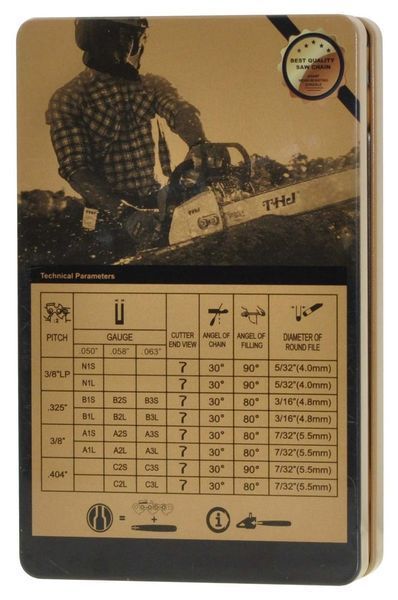 Цепь 50 звеньев (25 зубов) THJ суперзуб для твёрдых пород шаг 3/8 865738-675 фото