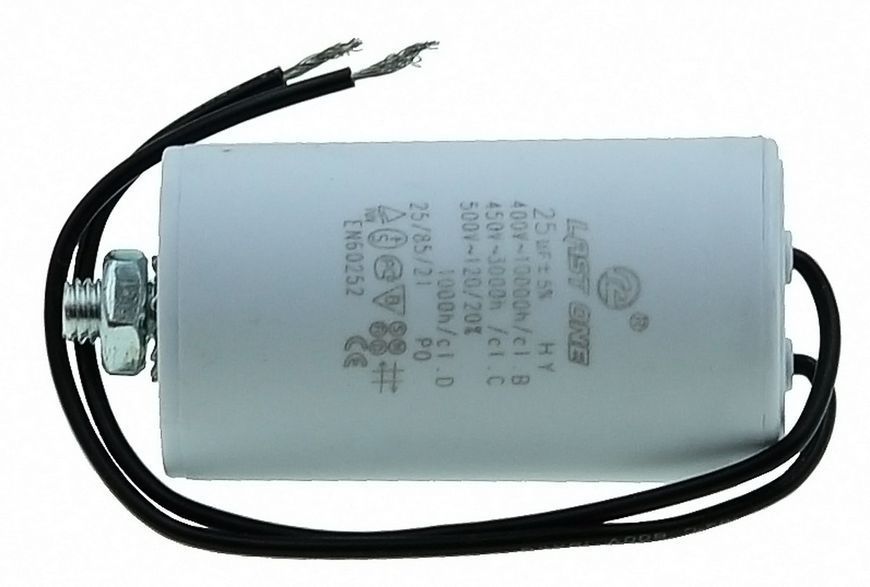 Конденсатор Last One 25 мкф дроту + гвинт HY10 CBB-60L (40*72 мм) 33709-323 фото