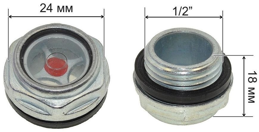 JB. Показатель уровня масла в компрессоре резьба 1/2 хром (качество) 64356-219 фото