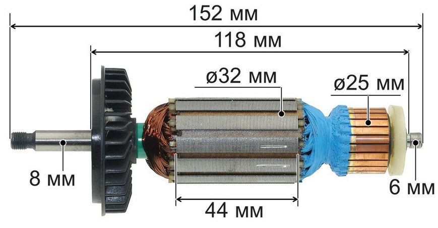 Якір болгарка Фіолент 125 оригінал (152*32 посадка 8 мм) ІДФР684263018-01І 26544-151 фото