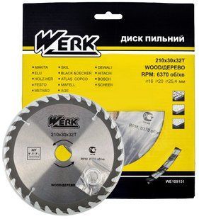 Пильний диск по дереву Werk 210X30, 32 зуб. - 1 шт 981408-042 фото