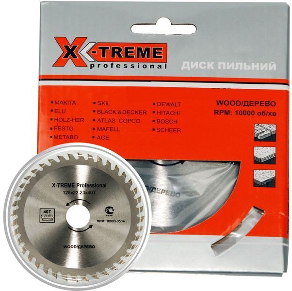 Пильний диск по дереву X - Treme 125X22.23, 40 зуб. 982198-050 фото