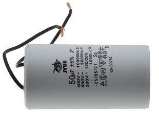 Конденсатор JYUL CBB-60 50 мкф &mdash; 450 VAC дроту (50*95 mm) 64524-101 фото