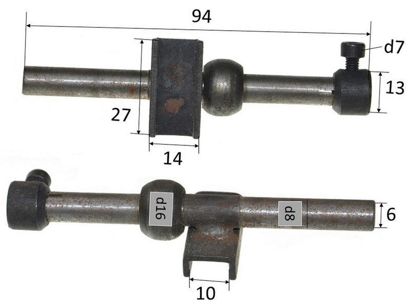 Шток лобзика D8 L95 рюмка 26*10 мм 645022-008 фото
