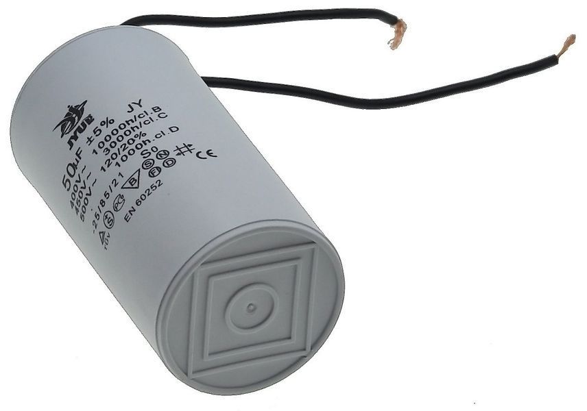 Конденсатор JYUL CBB-60 50 мкф &mdash; 450 VAC дроту (50*95 mm) 64524-101 фото