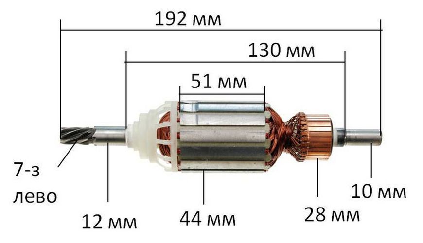Якір перфоратор DeWalt 25500/25600( 192*44 7-з /ліво) 26746-363 фото
