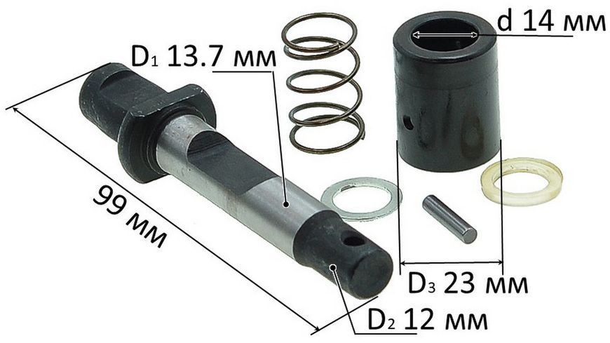 Палець відбійного молотка Powertech у зборі d12*14 L99 71130-237 фото