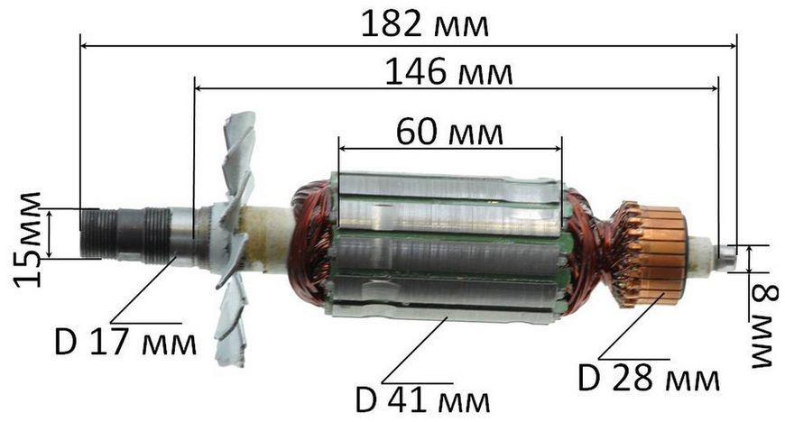 Якір фрезер Craft CBF 1200 (182*41 цанга 15) 26858-473 фото