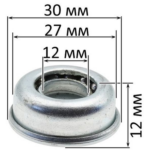 Подшипник 12*27*12 колеса газонокосилки VIKING MB 2 RC оригинал 95030039011 50002-1896 фото