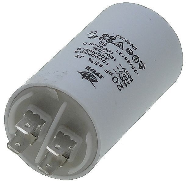 Конденсатор JYUL CBB-60M 20мкф - 450 VAC болт + клеми(35*65 mm) 64611-188 фото