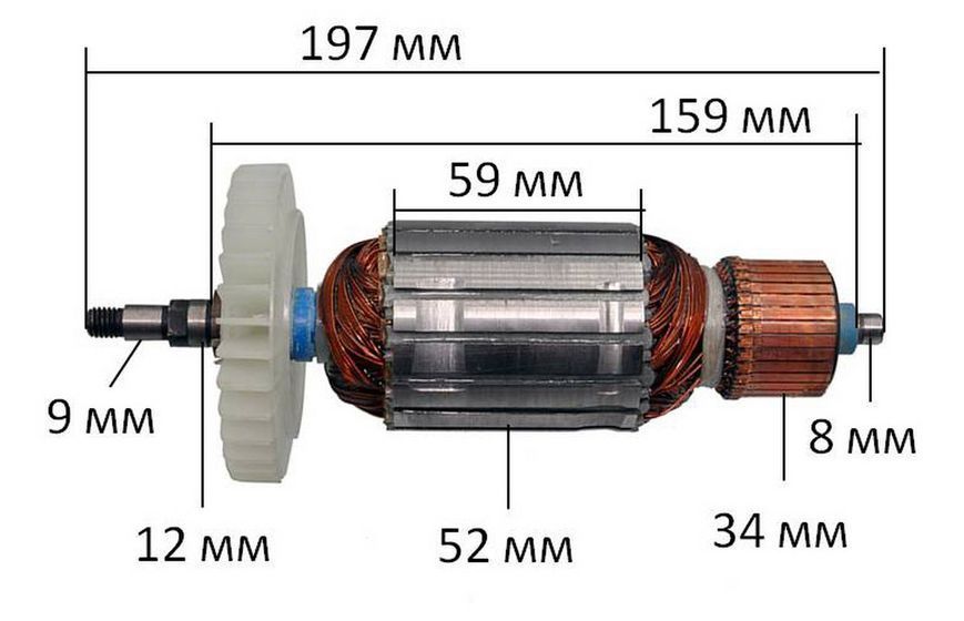 Якір болгарка Rebir LSM 230/2100( 197*52 шліц 12мм) 27176-789 фото